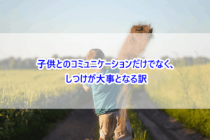 子供とのコミュニケーションだけでなく、しつけが大事となる訳
